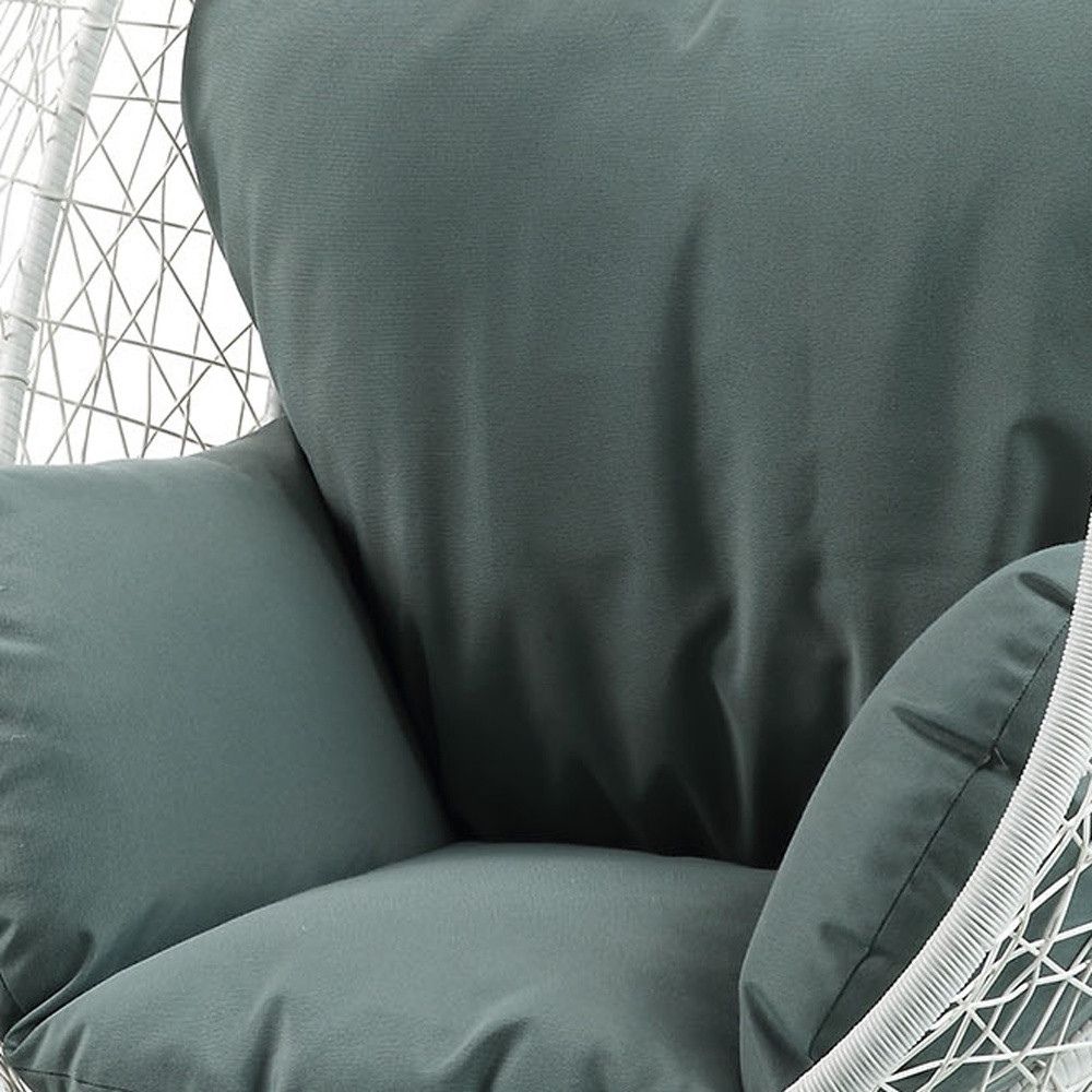 38" Metal Swing Chair With Detachable Cushion
