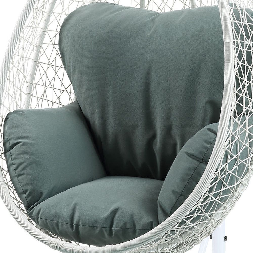38" Metal Swing Chair With Detachable Cushion