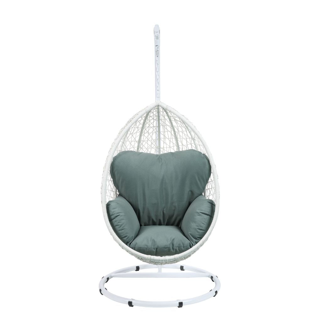 38" Metal Swing Chair With Detachable Cushion