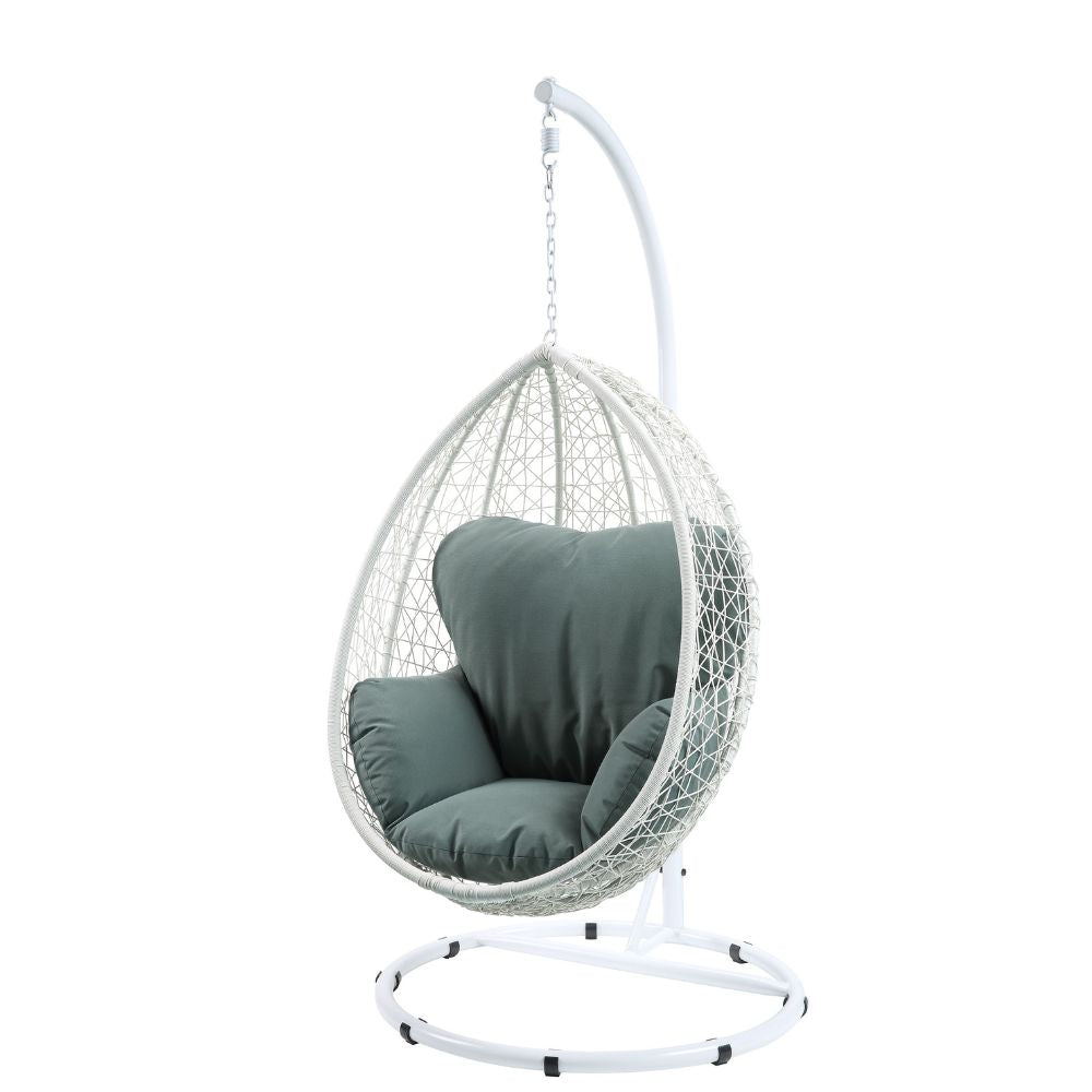 38" Metal Swing Chair With Detachable Cushion