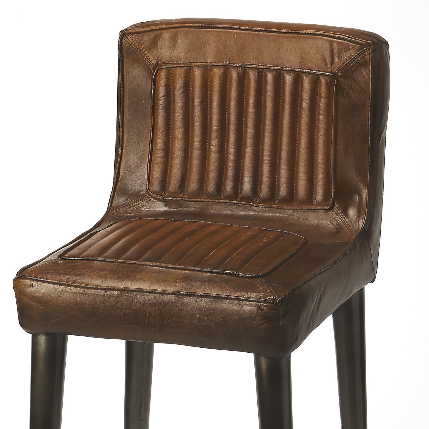 Butler Specialty Company Maxwell Leather 32" Bar Stool, Dark Brown 4347344