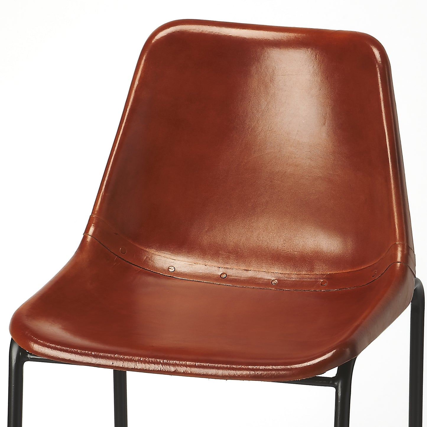 Butler Specialty Company Myles Leather 28" Bar Stool, Medium Brown 4348344