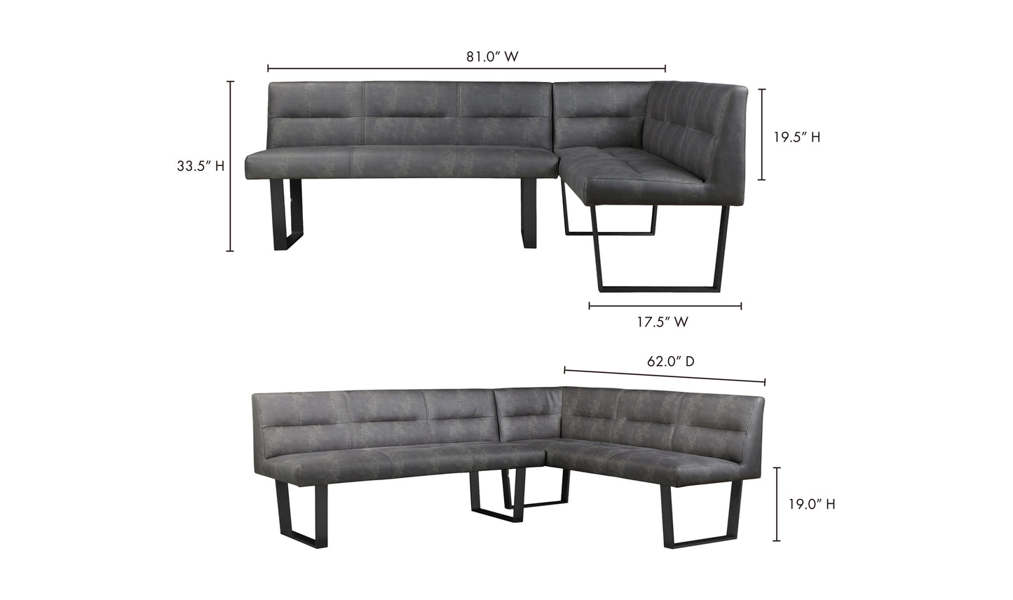 Hanlon Corner Bench Dark Grey ER-2066-25