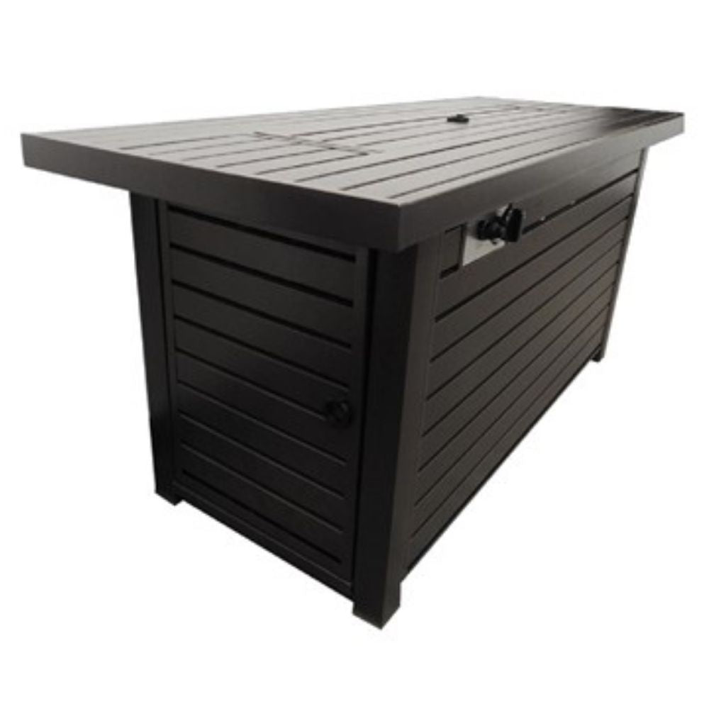 AZ Patio AFP-RT-BRZ Rectangle Hammered Bronze Fire Pit with Wind Screen