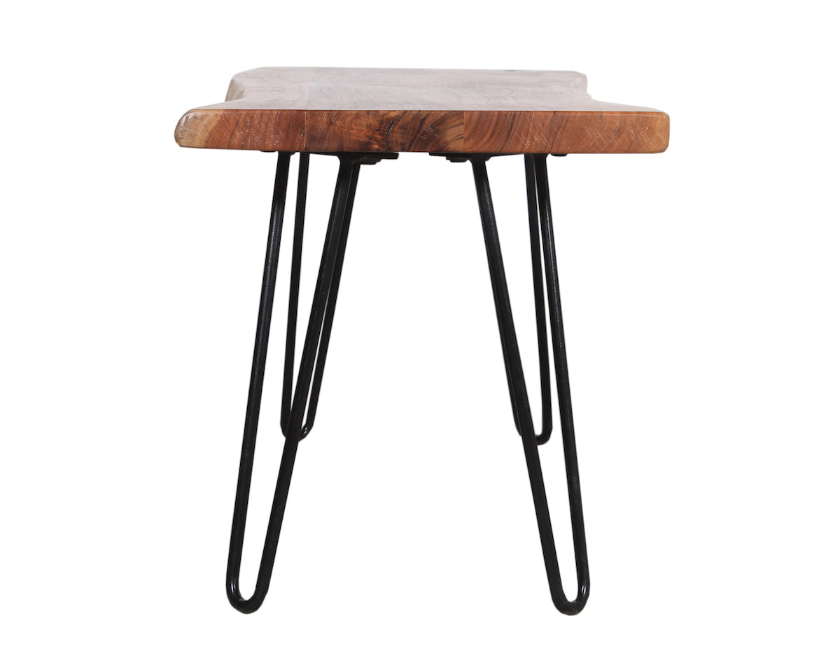 Alaterre Hairpin Natural Live Edge Wood with Metal 36" Bench, Natural AWDD0320