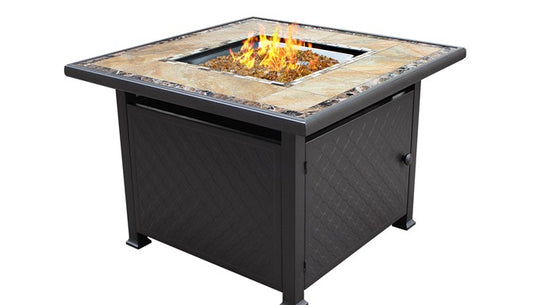 Az Patio 40" Square Marble Tile Top Fire Pit GFT-51030A