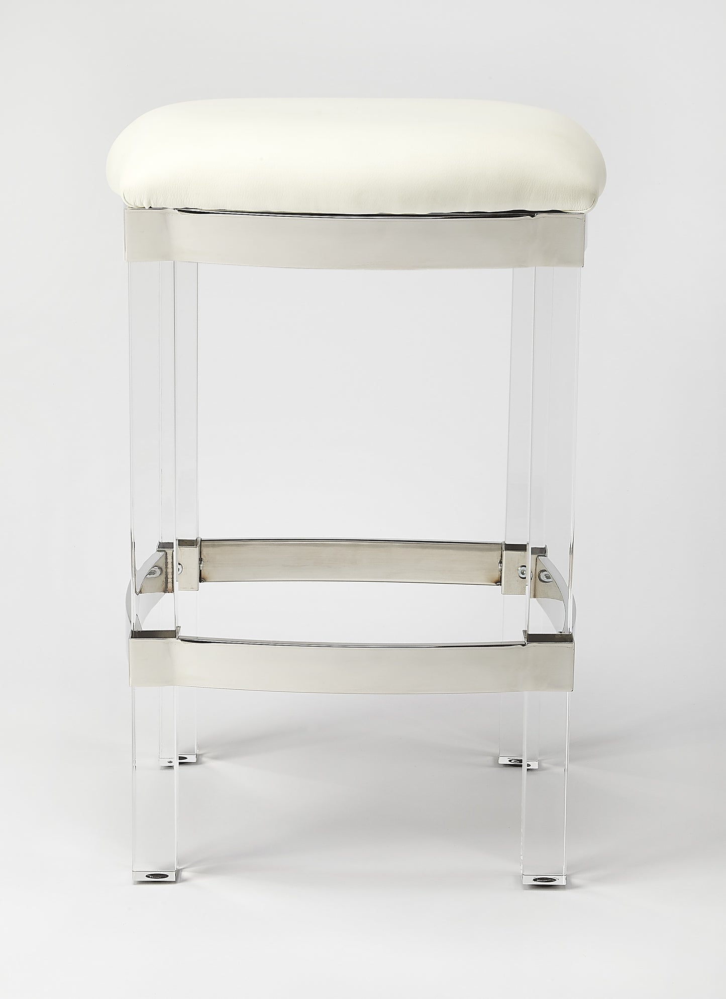 Butler Specialty Company Jordan Acrylic & Leather 24" Counter Stool, White 5322411