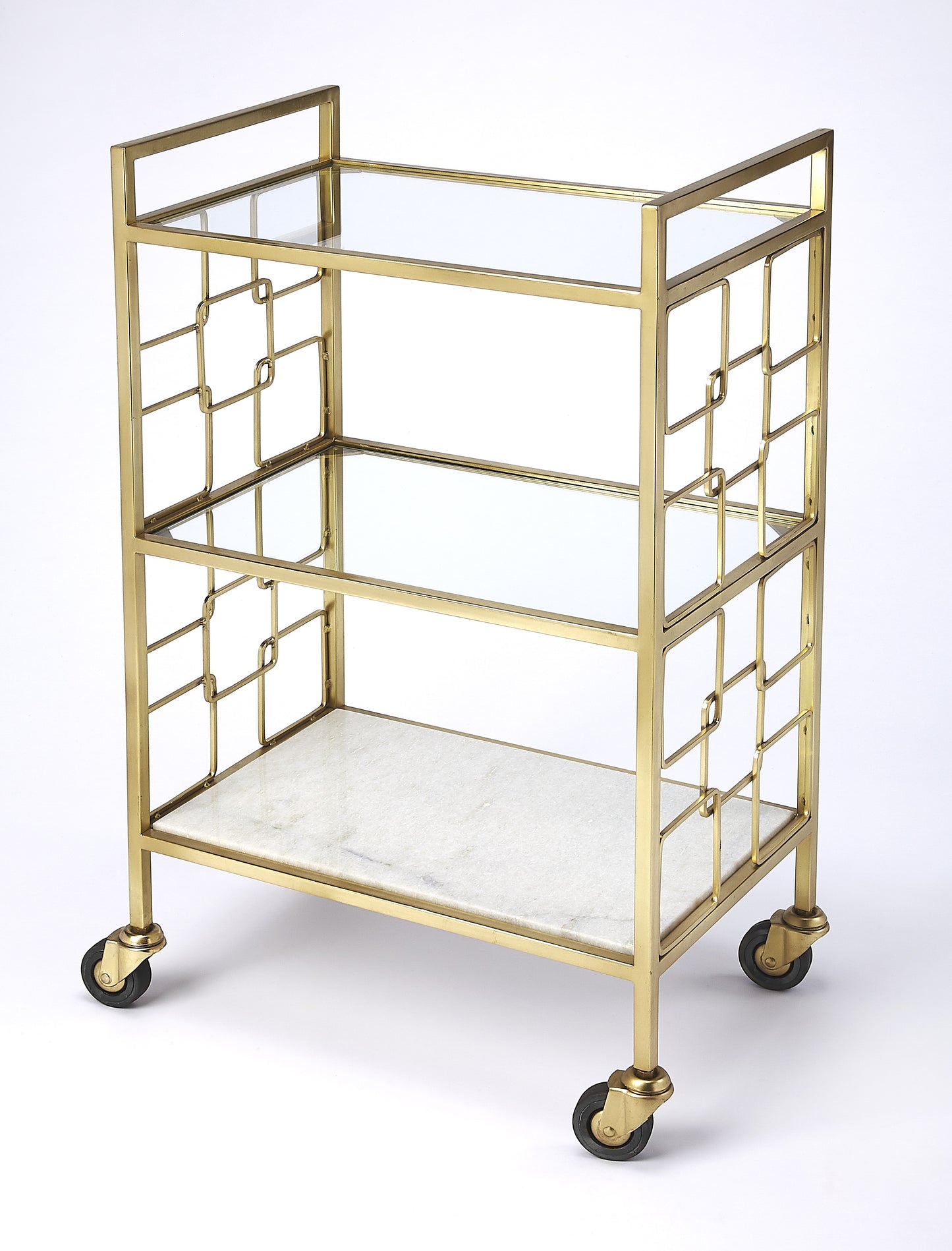 Butler Specialty Company Arcadia Polished Bar Cart, Gold 5347402