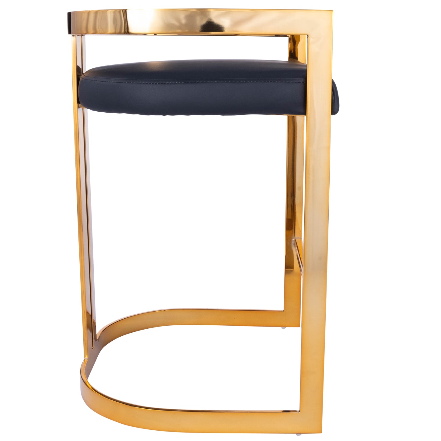 Butler Specialty Company Clarence & Faux Leather 25" Counter Stool, Gold