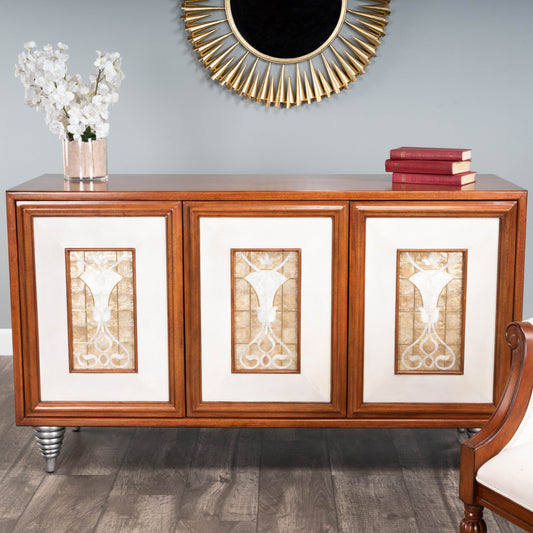 Leather & Capiz Shell Inlay Sideboard, 55" Butler Specialty Shelly