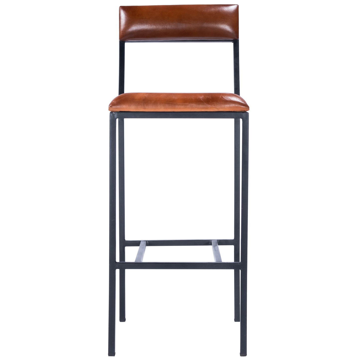 Butler Specialty Company Lazarus Leather & Metal 31.5" Bar Stool, Medium Brown 5496330