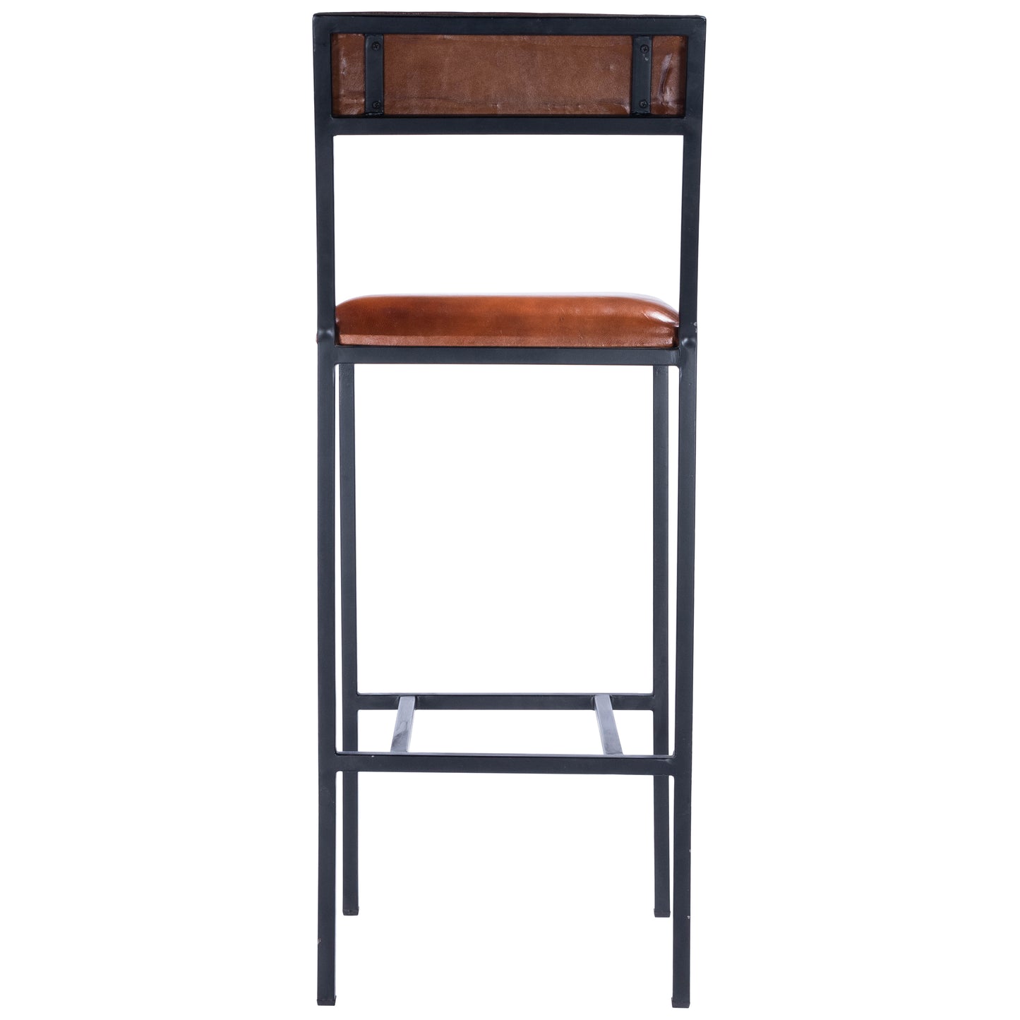 Butler Specialty Company Lazarus Leather & Metal 31.5" Bar Stool, Medium Brown 5496330