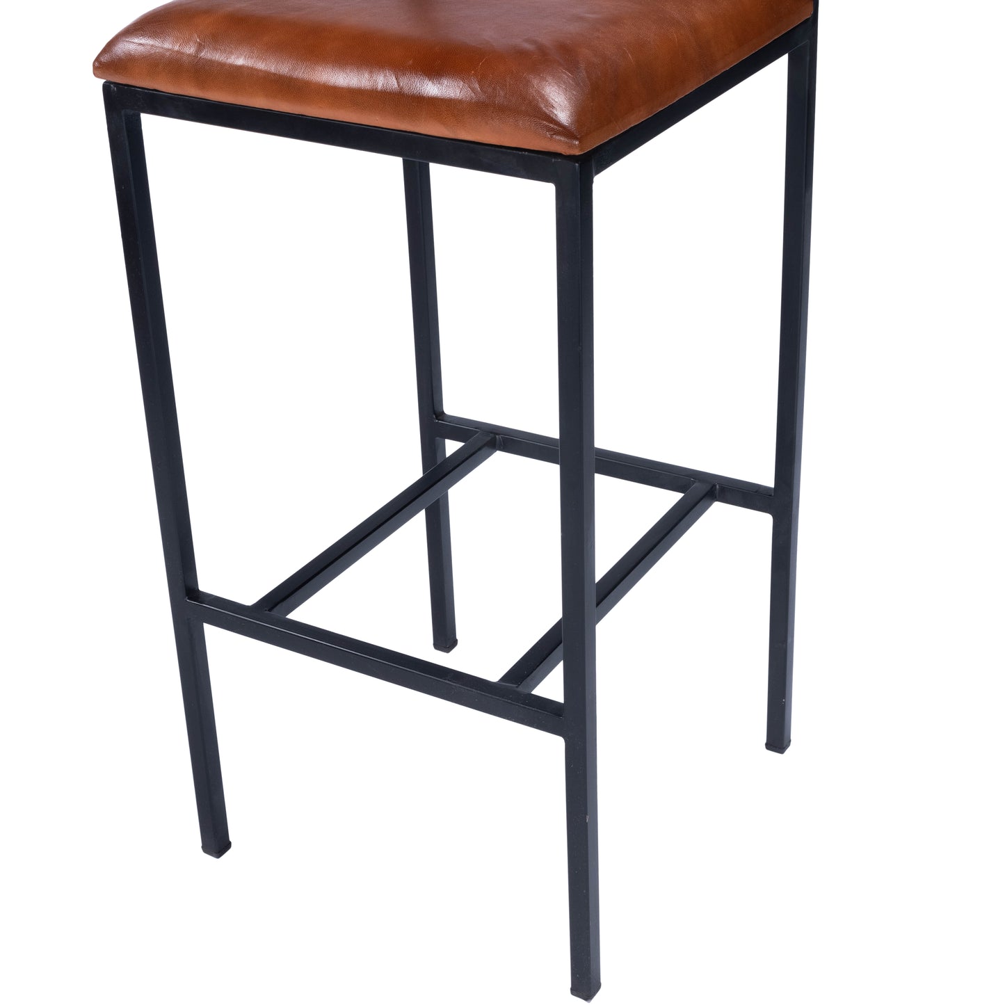 Butler Specialty Company Lazarus Leather & Metal 31.5" Bar Stool, Medium Brown 5496330