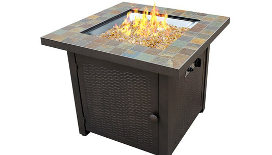 Az Patio 30" Square Slate Tile Top Fire Pit GFT-60843