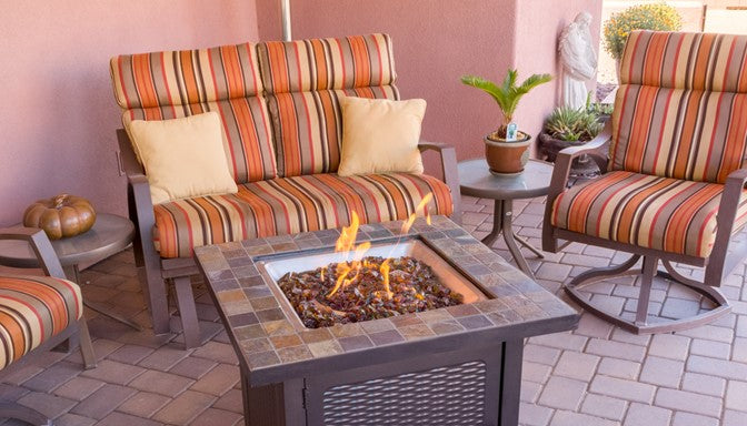 Az Patio 30" Square Slate Tile Top Fire Pit GFT-60843