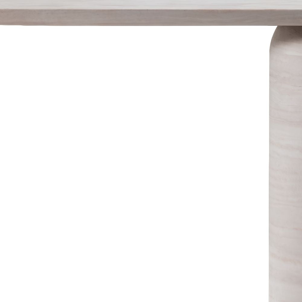 60" Beige Genuine Marble Pedestal Console Table