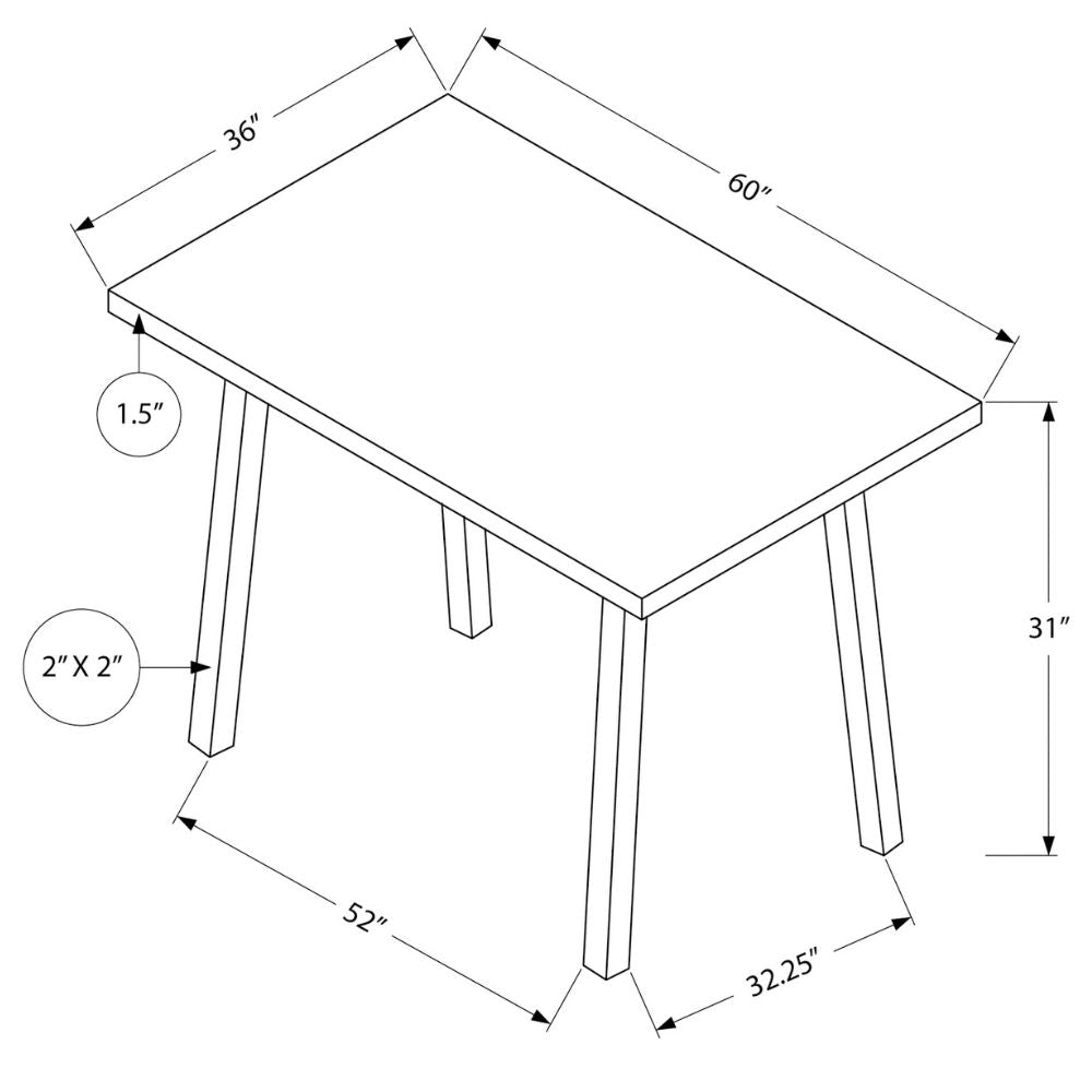 60" Dark Taupe Wood-Look Dining Table goldstardining.com