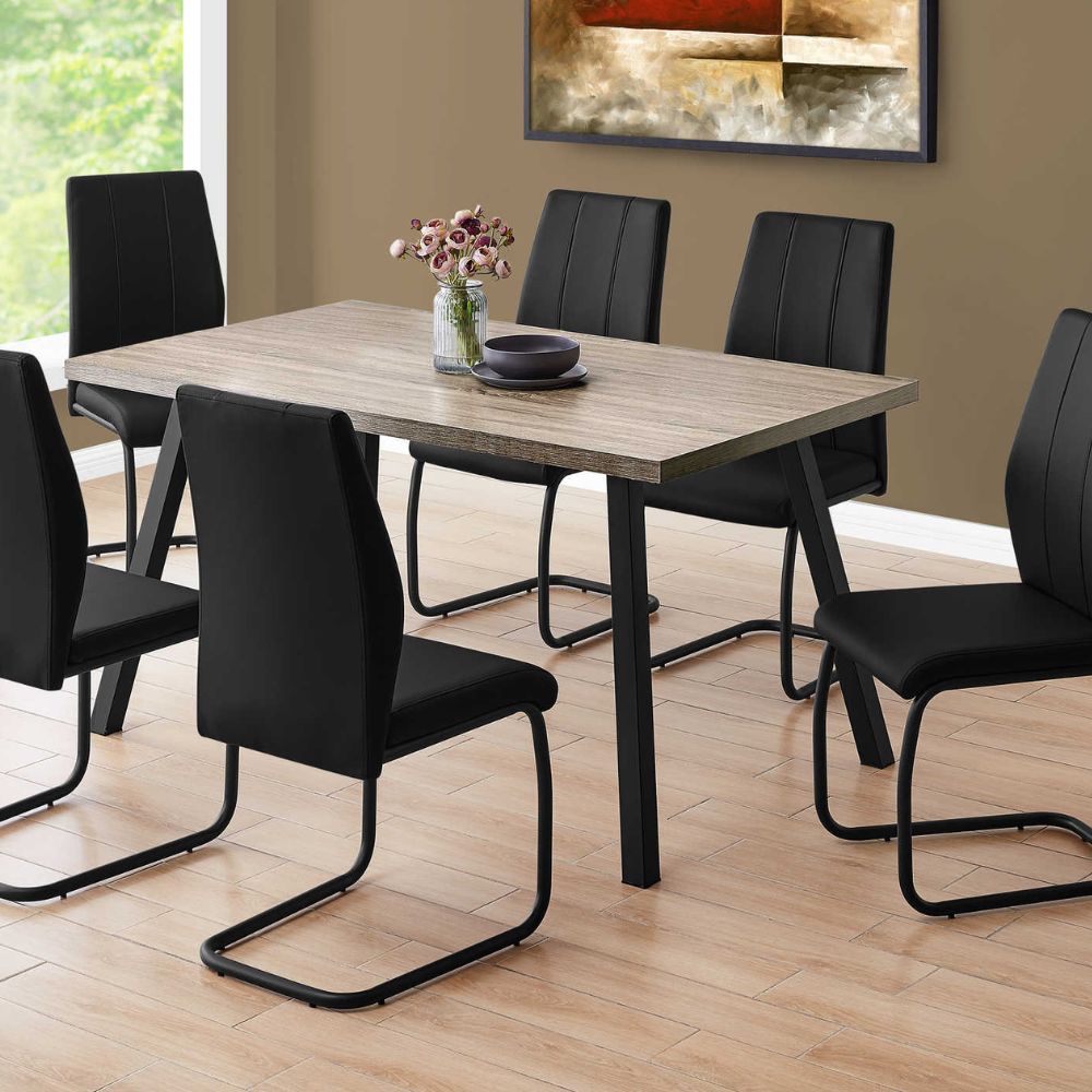lifestyle 60" Dark Taupe Wood-Look Dining Table goldstardining.com