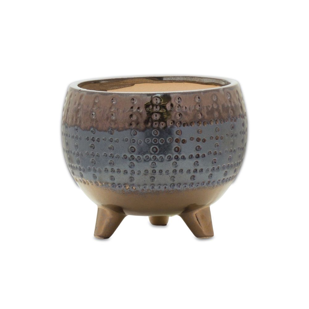 6 Inch Blue Clay Round Pot Planter