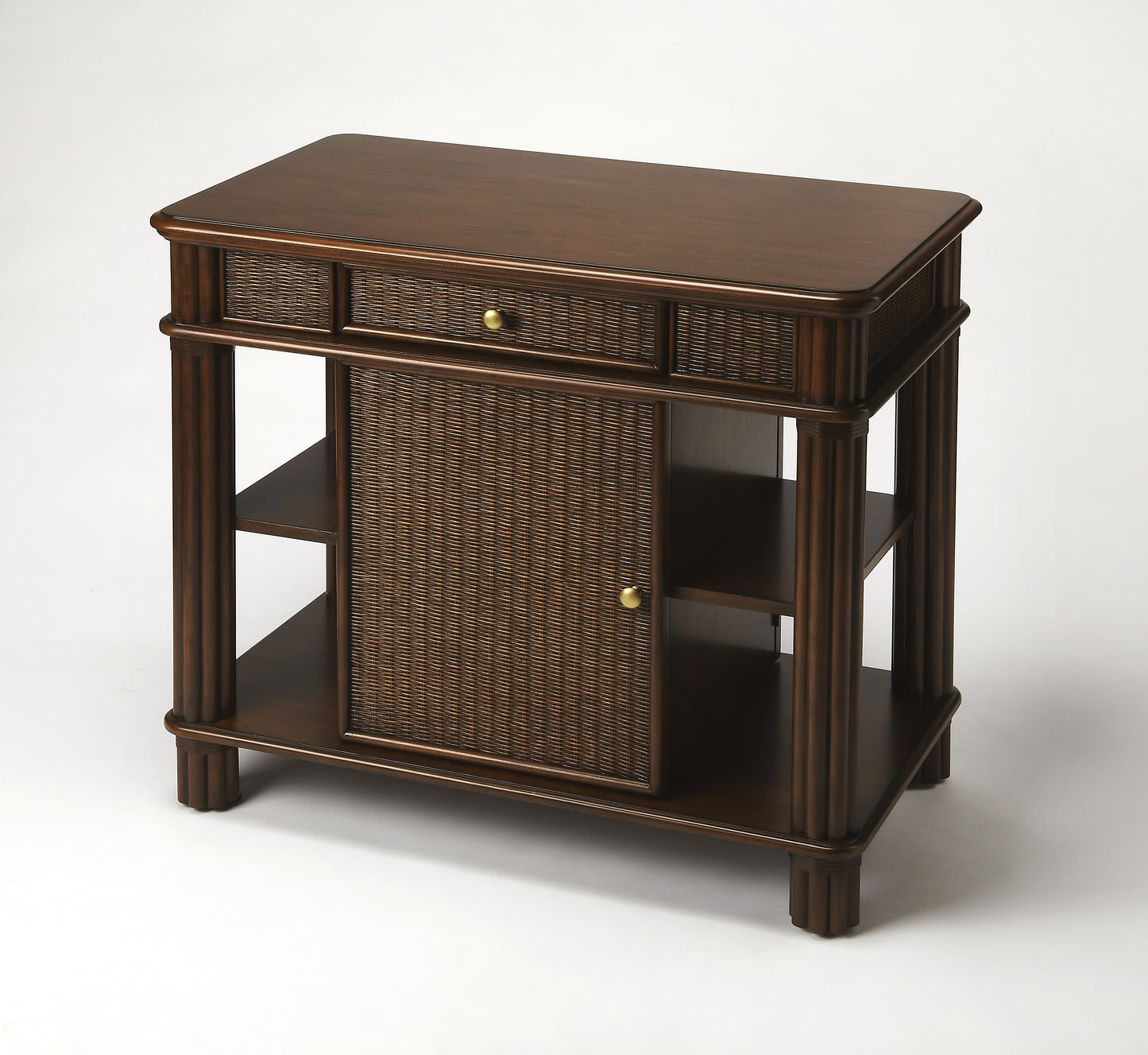 Butler Specialty Company Falmouth Rattan Kitchen Island, Dark Brown 9369399