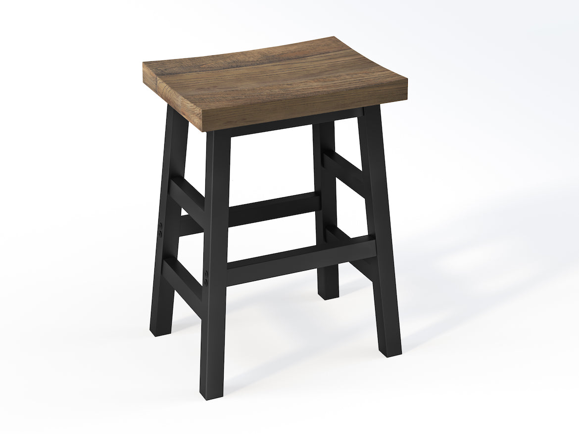 Alaterre Pomona - Wood 26" Counter Stool with Metal Legs AMBA2120M