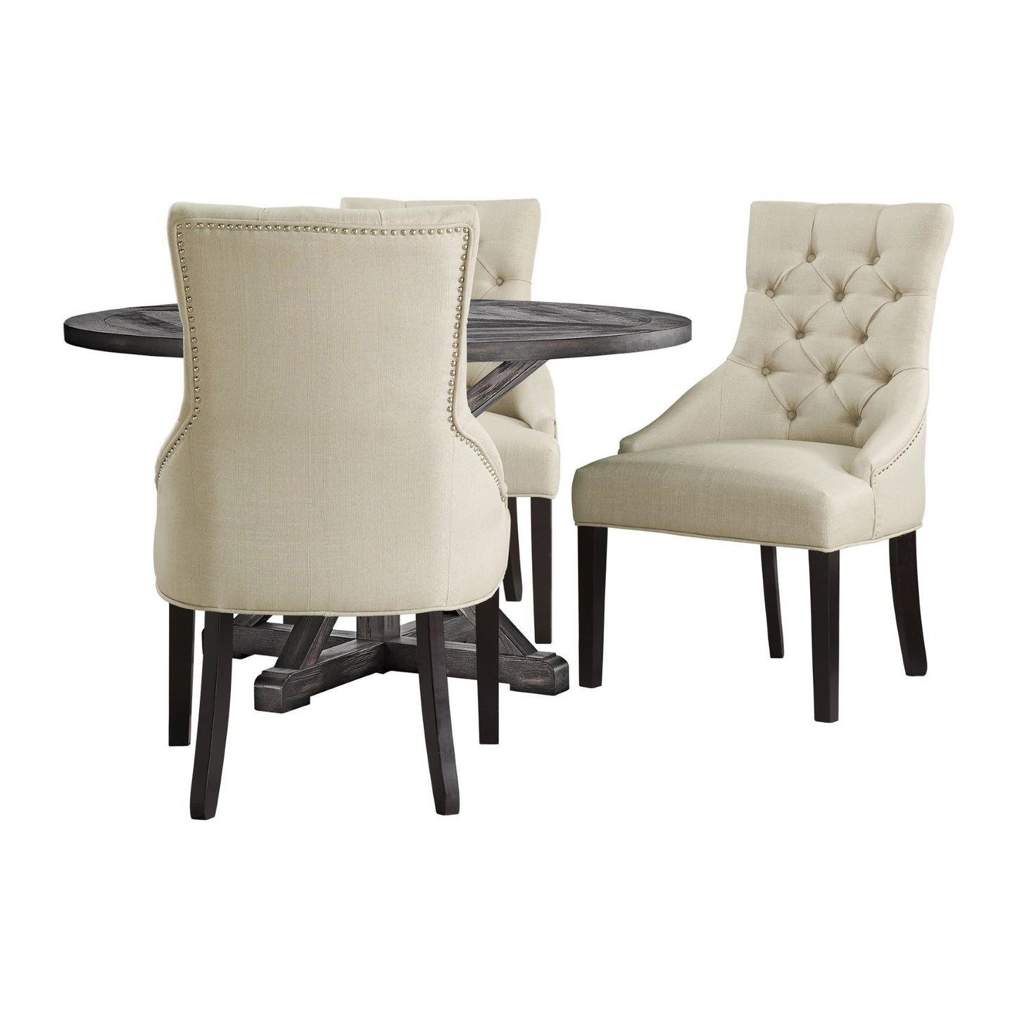 Alaterre Haeys Tufted Upholstered Dining Chairs, Cream (Set of 2) ANHT01FDC