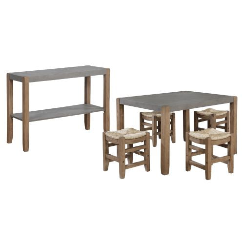 Alaterre Newport 6-Piece Wood Dining Set with Table, Four Stools and Side Buffet Table ANNP14172071