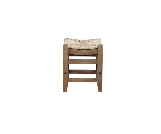 Alaterre Newport Set of Two 18"H Wood Stools with Rush Seats ANNP202071