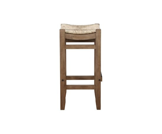 Alaterre Newport Set of Two 30"H Wood Bar Stools with Rush Seats ANNP222271