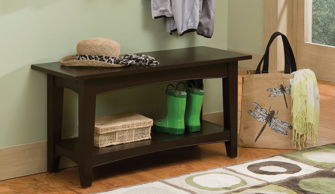 Alaterre Shaker Cottage Bench with Shelf