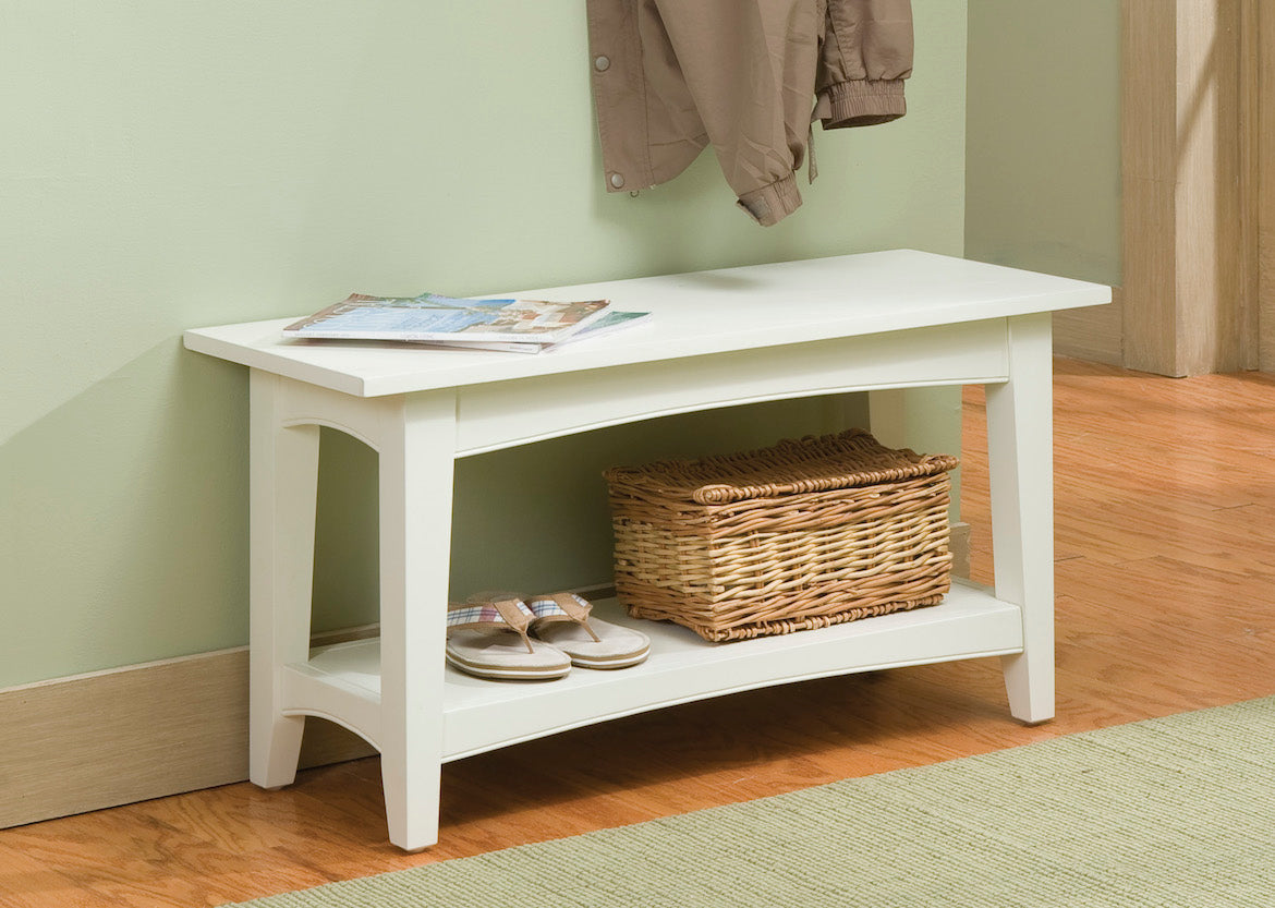 Alaterre Shaker Cottage Bench with Shelf