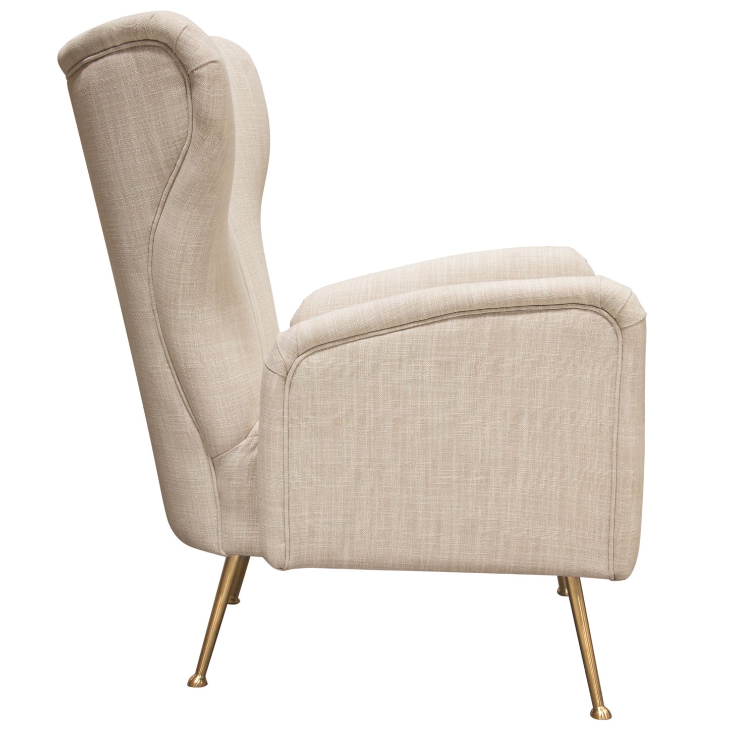 Diamond Sofa Ava Chair in Sand Linen Fabric w/ Gold Leg AVACHSD