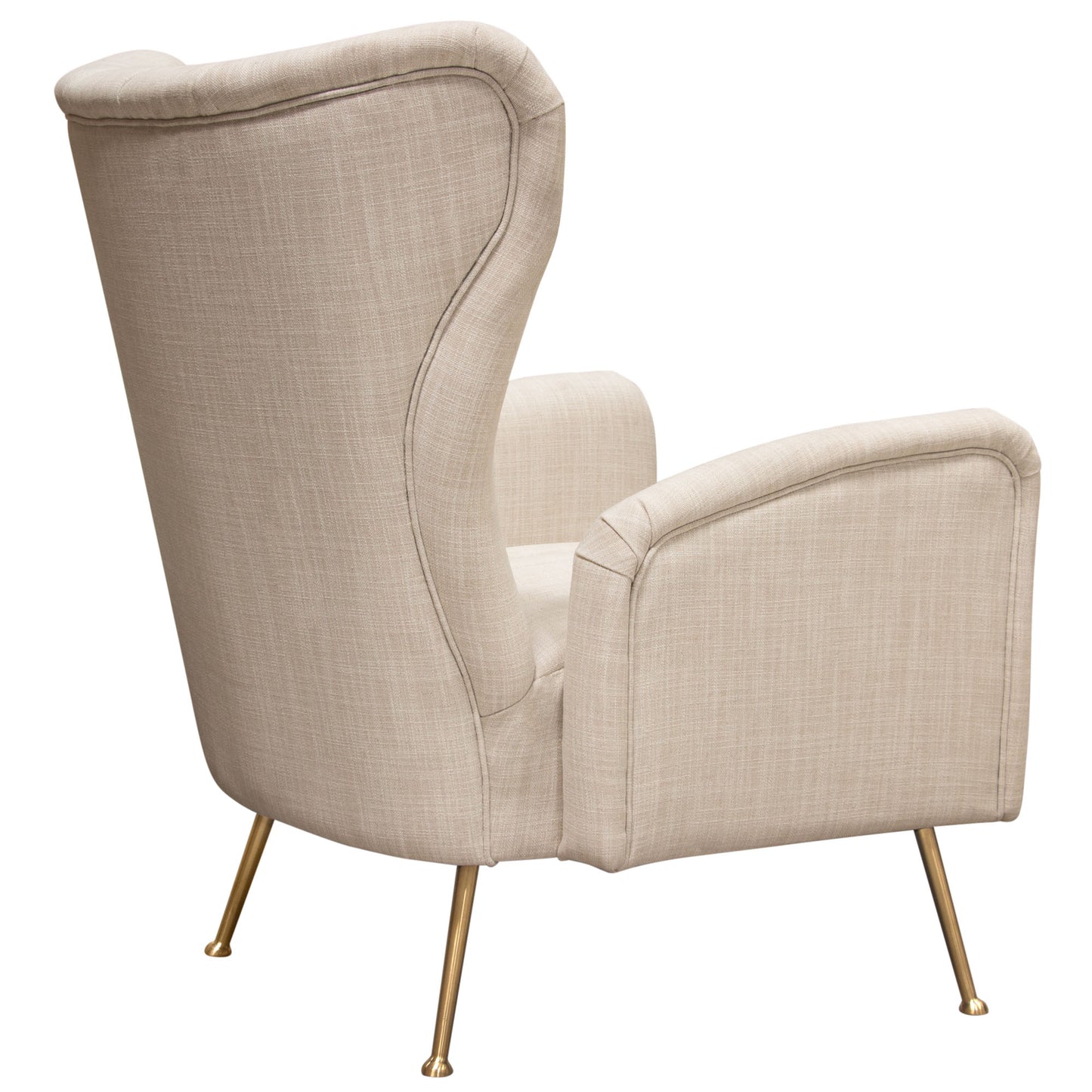 Diamond Sofa Ava Chair in Sand Linen Fabric w/ Gold Leg AVACHSD