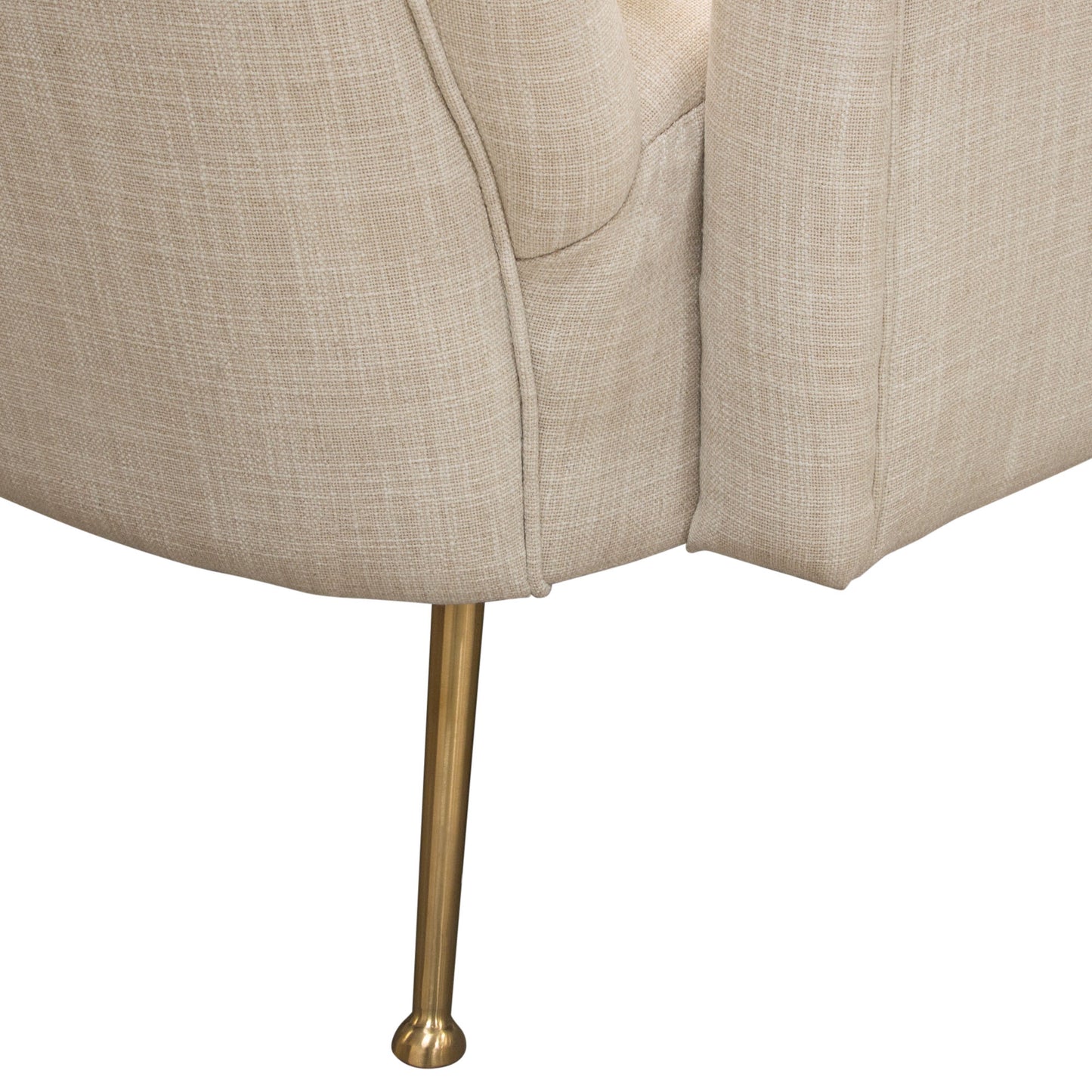 Diamond Sofa Ava Chair in Sand Linen Fabric w/ Gold Leg AVACHSD