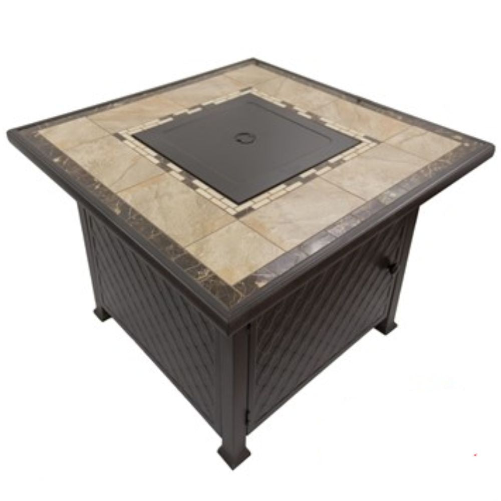 AZ Patio GFT-51030A 40" Bronze Square Marble Tile Top Fire Pit, 2,goldstardining.com