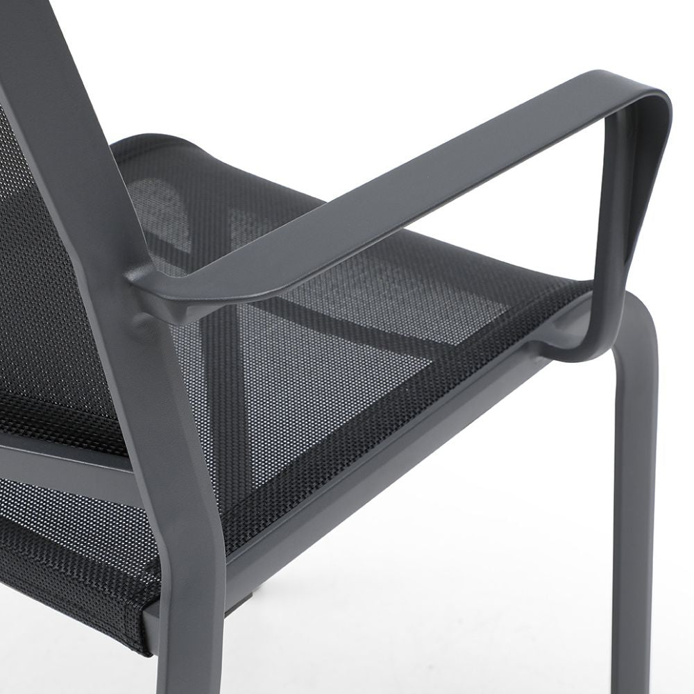 armchair Whiteline Aloha Aluminum Outdoor Grey Dining Armchair goldstardining.com