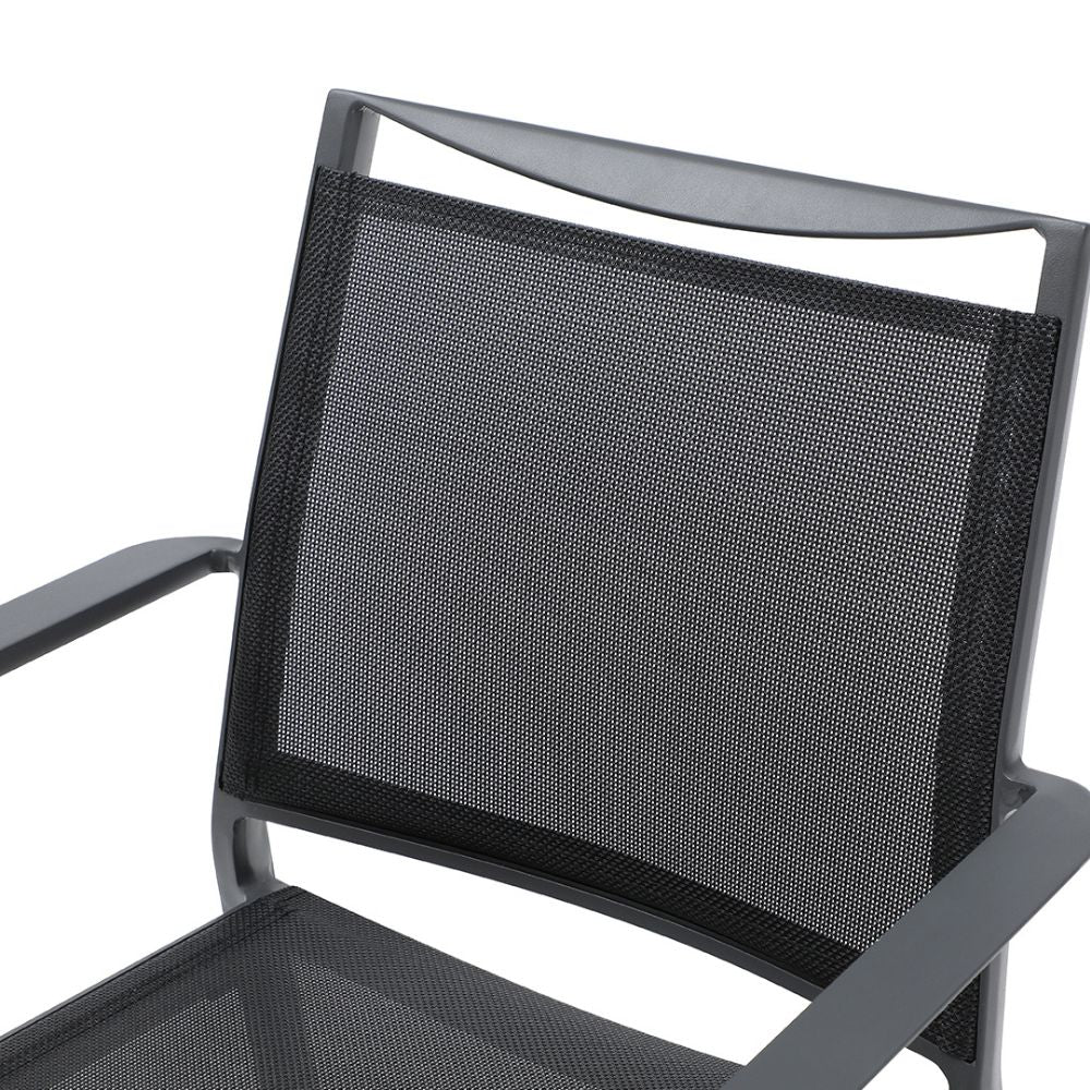 seat Whiteline Aloha Aluminum Outdoor Grey Dining Armchair goldstardining.com