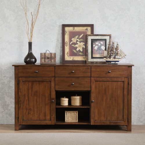 Sunset Trading Simply Brook Sideboard Server | Amish Brown DLU-BR-SB-AM