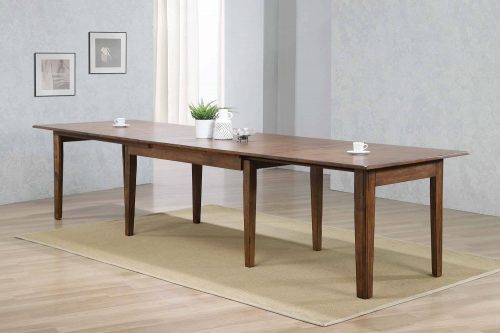 Sunset Trading Simply Brook 134" Rectangular Extendable Dining Table | Amish Brown | Seats 12 DLU-BR134-AM