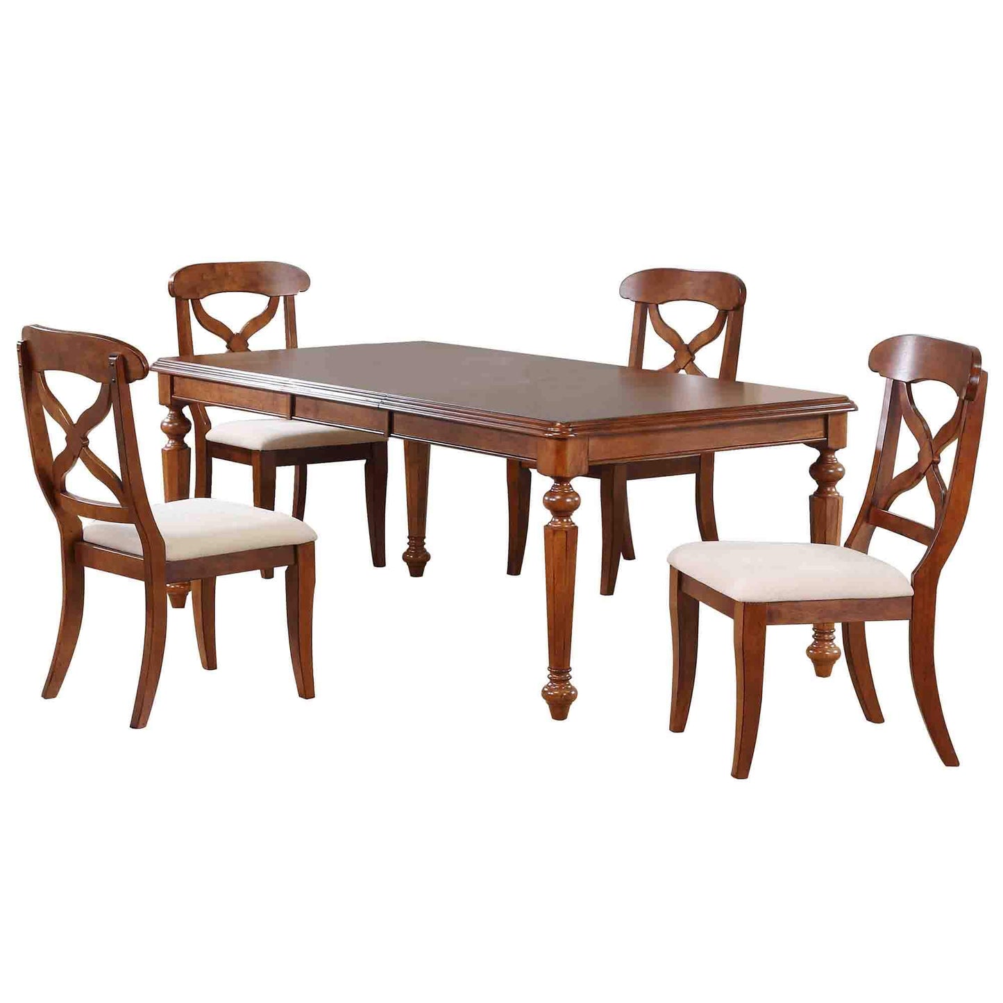 Sunset Trading Andrews 5 Piece 58-76" Rectangular Butterfly Extendable Dining Set | Chestnut Brown | Seats 8 DLU-ADW4276-C12-CT5PC