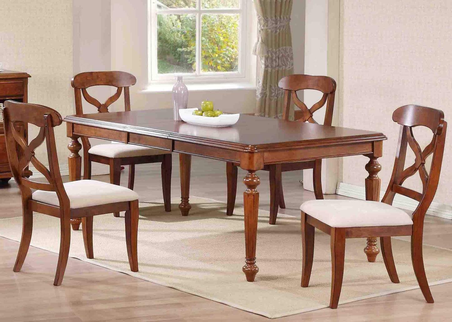 Sunset Trading Andrews 5 Piece 58-76" Rectangular Butterfly Extendable Dining Set | Chestnut Brown | Seats 8 DLU-ADW4276-C12-CT5PC