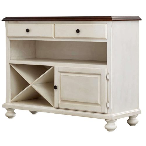 Sunset Trading Andrews Server | Antique White with Chestnut Brown Top DLU-ADW-SER-AW