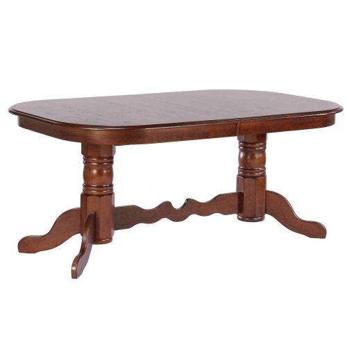 Sunset Trading Andrews 96" Oval Double Pedestal Butterfly Extendable Dining Table | Chestnut Brown | Seats 10 DLU-ADW4296-CT