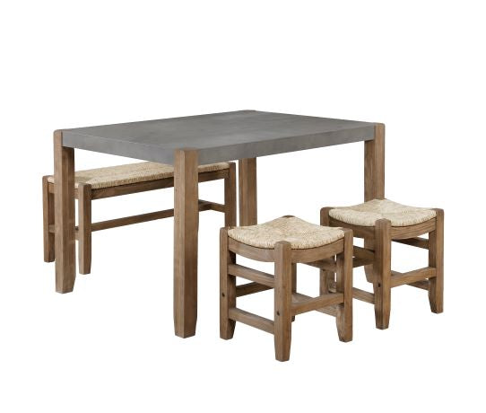 Alaterre Newport 4-Piece Wood Dining Set with Table, Two Stools and Bench ANNP04172071