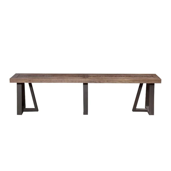 Benzara Wood And Metal Dining Bench Brown BM171852