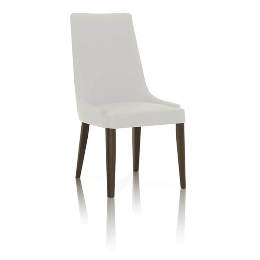 Benzara Dining Chairs With Sleek Wooden Legs Set of 2 White and Brown BM174176