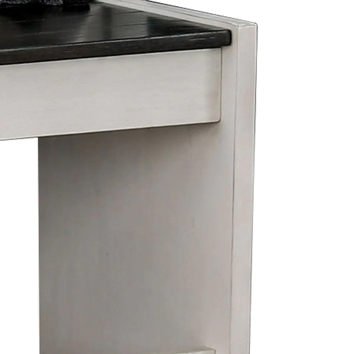 Benzara Wooden Counter Height Bench with Lift Top Seat, White and Black BM204861