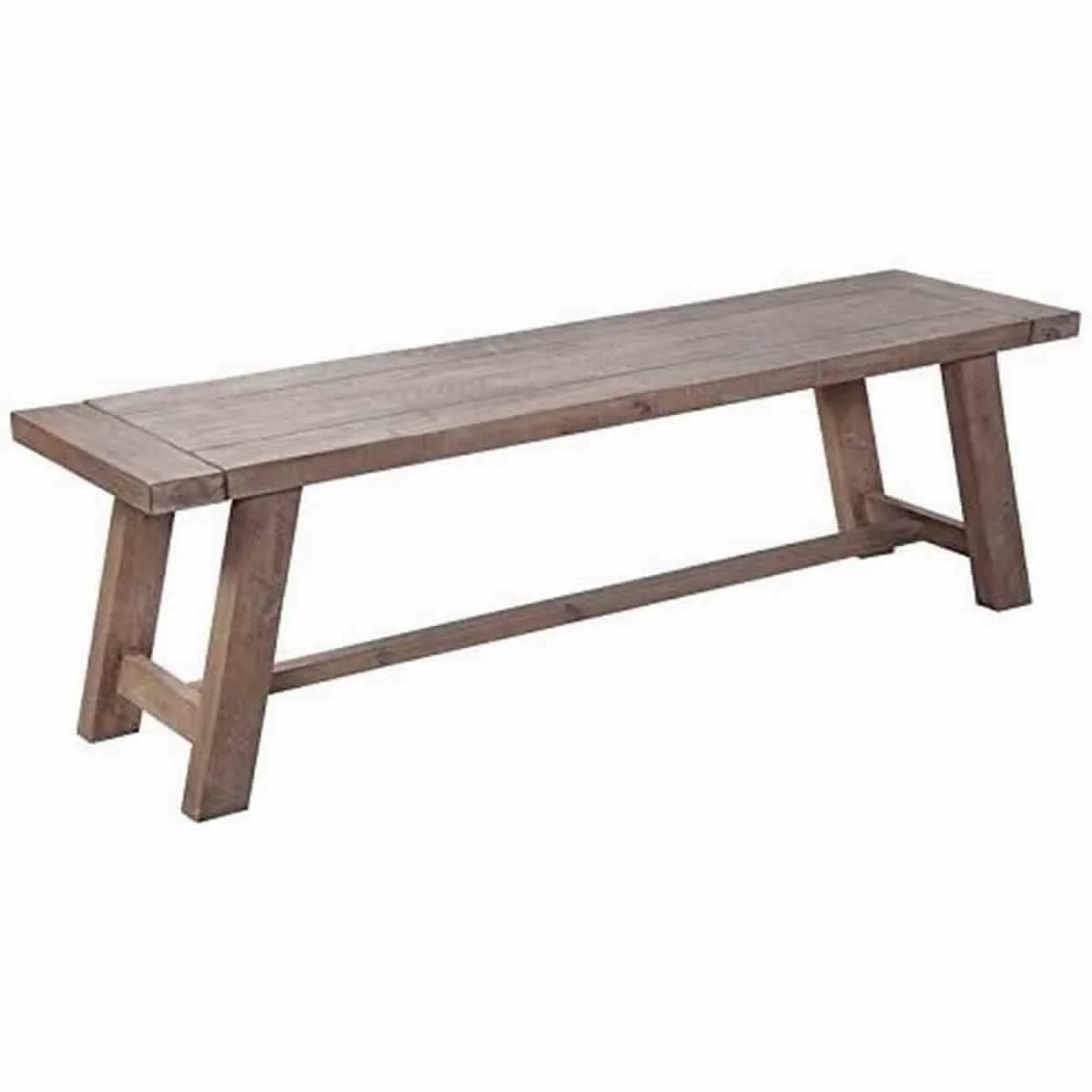 Benzara Farmhouse Wooden Dining Bench with Grain Details and Plank Top, Brown BM220511