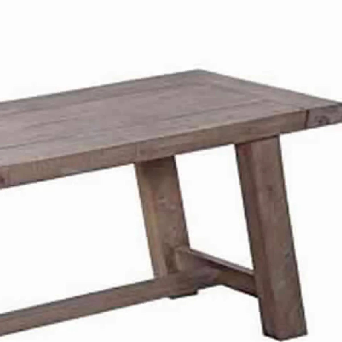 Benzara Farmhouse Wooden Dining Bench with Grain Details and Plank Top, Brown BM220511