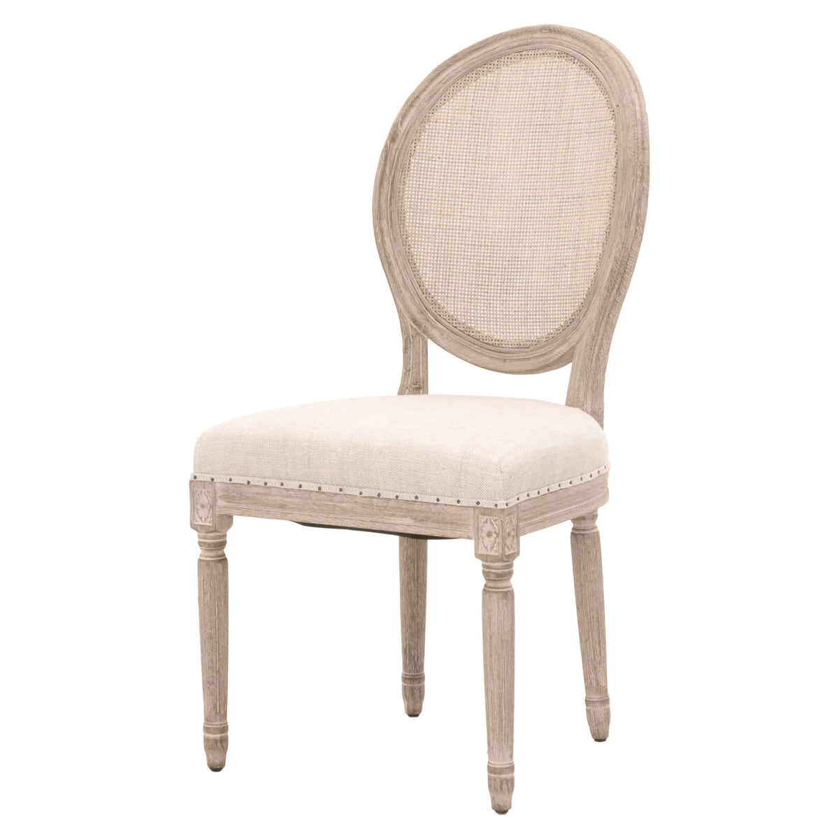 Benzara 19 Inches Cane Back Padded Dining Chair, Set of 2, Beige BM233466